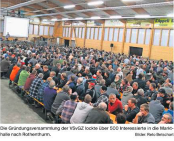 Gründungsversammlung der VSvGZ lockte über 500 Interessierte in die Markthalle nach Rothenthurm.